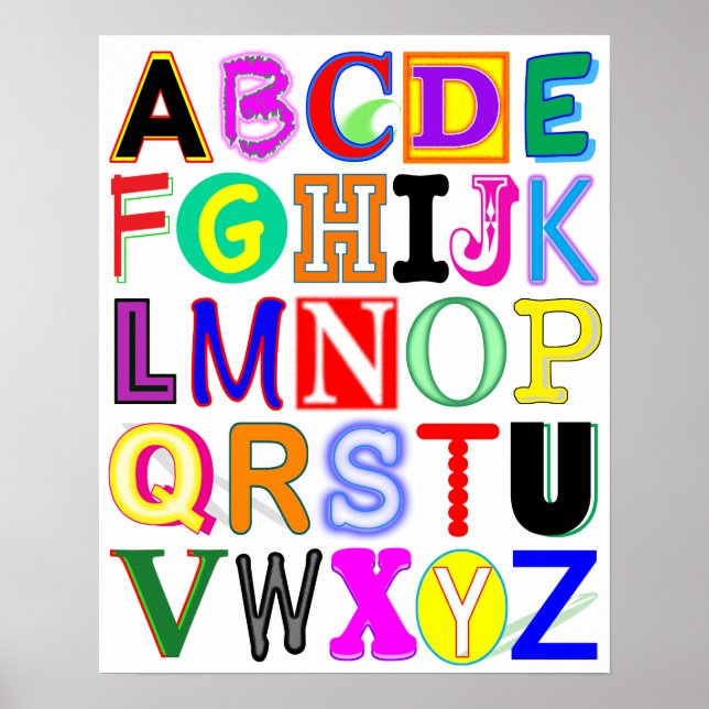 Colourful and Fun Alphabet Poster (Front)