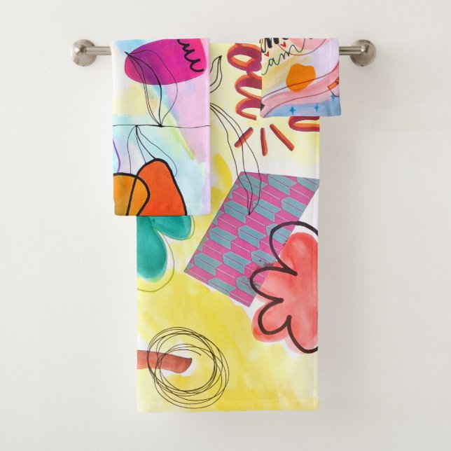 Colourful and fun bath towels! towel set (Insitu)