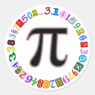 Colourful and Fun Circle of Pi Calculated Classic Round Sticker