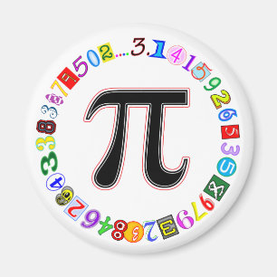 Colourful and Fun Circle of Pi Calculated Magnet