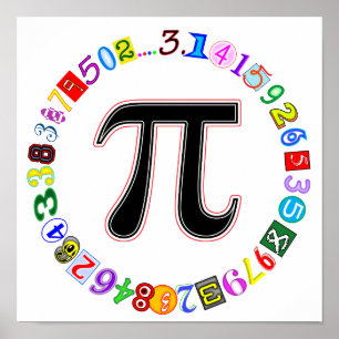 Colourful and Fun Circle of Pi Poster