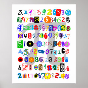 Colourful and Fun Depiction of Pi Poster