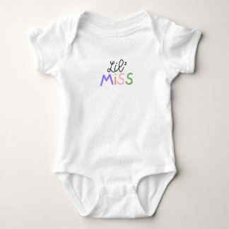 Colourful and fun lettering on this Lil' Miss. Baby Bodysuit