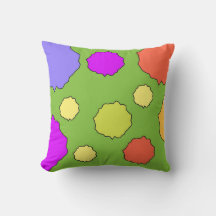 Colourful and Funky geometric polka dot pillow