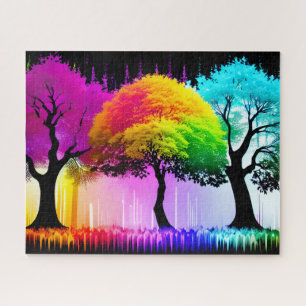 Colourful and Magical Rainbow Forest Trees Jigsaw Puzzle