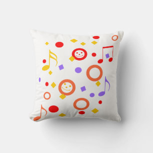 Colourful and Music Notes Cushion