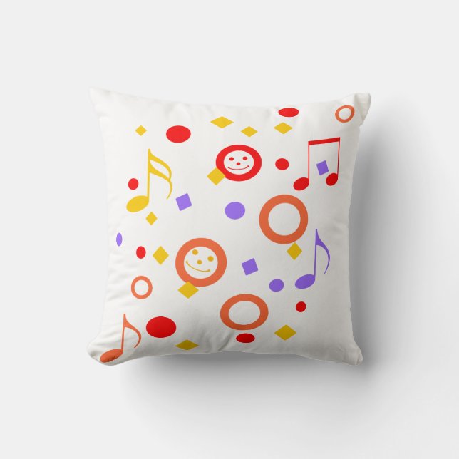 Colourful and Music Notes Cushion (Front)