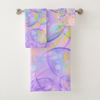 Colourful and Pastel Bubbles Bath Towels