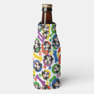 Colourful and playful Australian Shepherd Bottle Cooler