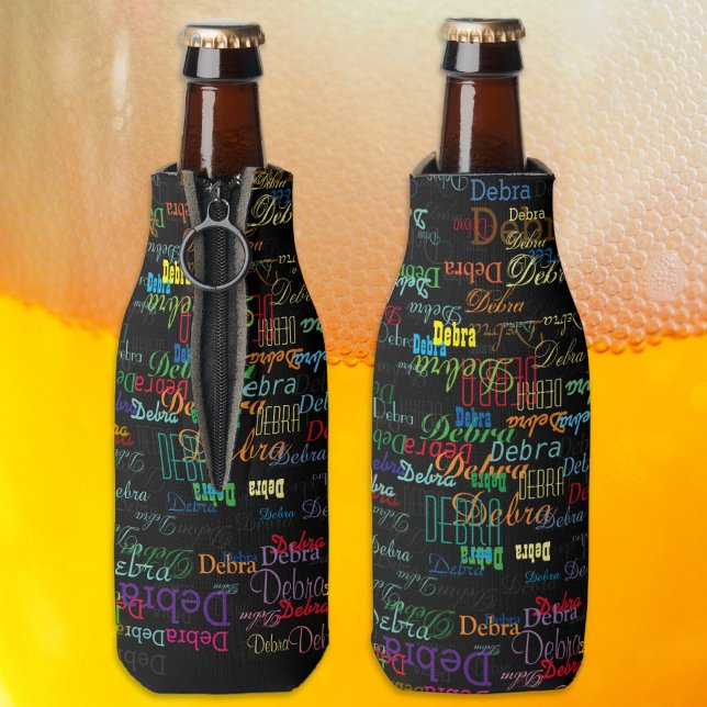 Colourful and Repeated Names - Personalised Bottle Cooler (Creator Uploaded)