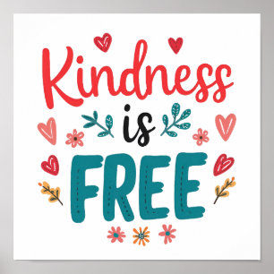 Colourful and Uplifting Kindness Slogan Poster