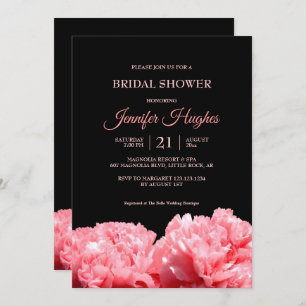 Colourful and Vibrant Black & Pink  Bridal Shower Invitation