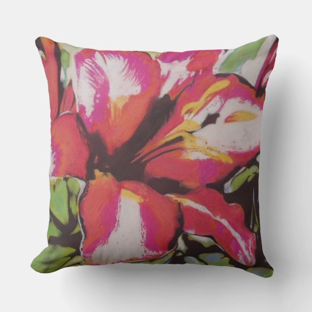 colourful and vibrant contempory abstract flower cushion (Front)