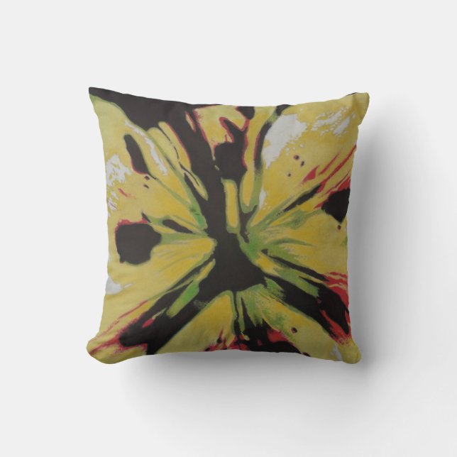 colourful and vibrant contempory abstract flower cushion (Front)