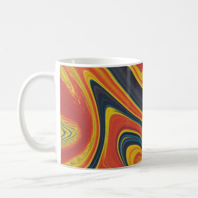 Colourful and vibrant fluid ink mug (Left)