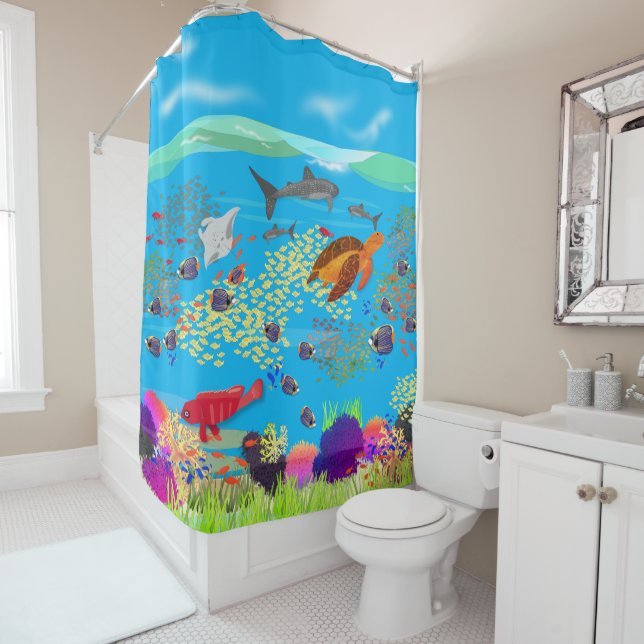 Colourful And Vibrant Ningaloo Coral Reef  Shower Curtain (In Situ)