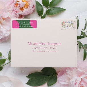 Colourful and Vibrant Wedding Return Address Label