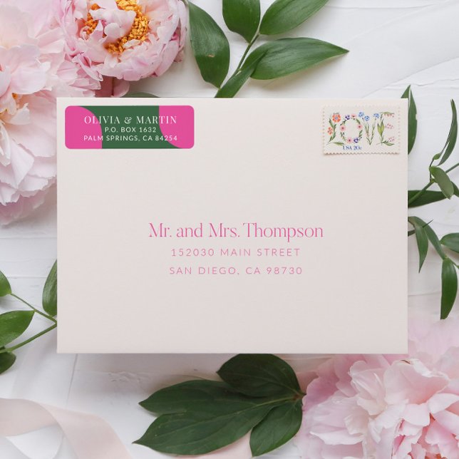 Colourful and Vibrant Wedding Return Address Label (Creator Uploaded)