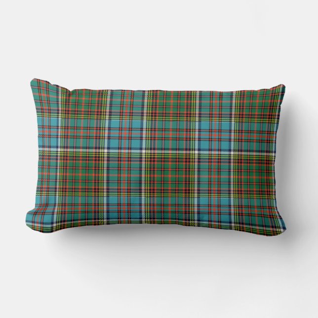 Colourful Anderson Tartan Plaid Lumbar Cushion (Front)