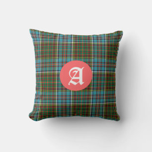 Colourful Anderson Tartan Plaid Monogram Cushion