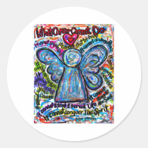 Colourful Angel What Cancer Cannot Do Poem Decal Classic Round Sticker