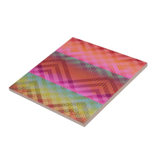 Colourful Angles Ceramic Tile (Side)