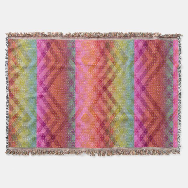 Colourful Angles Throw Blanket (Front)
