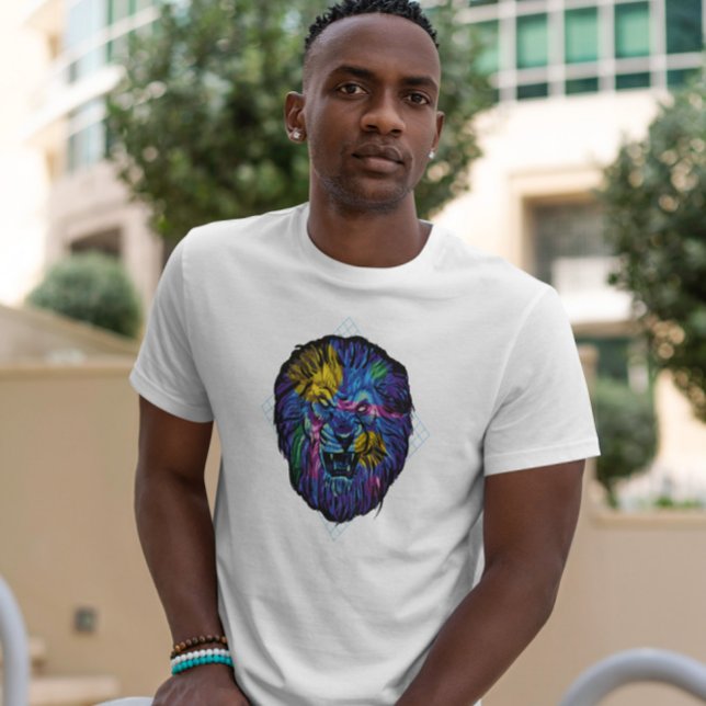 Colourful Angry Lion  T-Shirt (Creator Uploaded)
