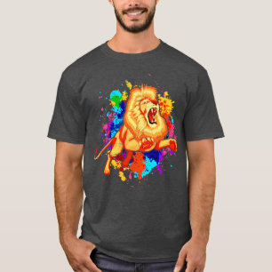 Colourful Animal African Zoo Lion T-Shirt