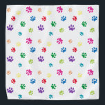 Colourful Animal Paw Prints Bandana<br><div class="desc">Show how much you love animals with this cute colourful paw patterned bandanna. Also looks awesome with a black background. Bet your pet will look adorable wearing it!</div>