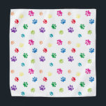 Colourful Animal Paw Prints Bandana<br><div class="desc">Show how much you love animals with this cute colourful paw patterned bandanna. Also looks awesome with a black background. Bet your pet will look adorable wearing it!</div>