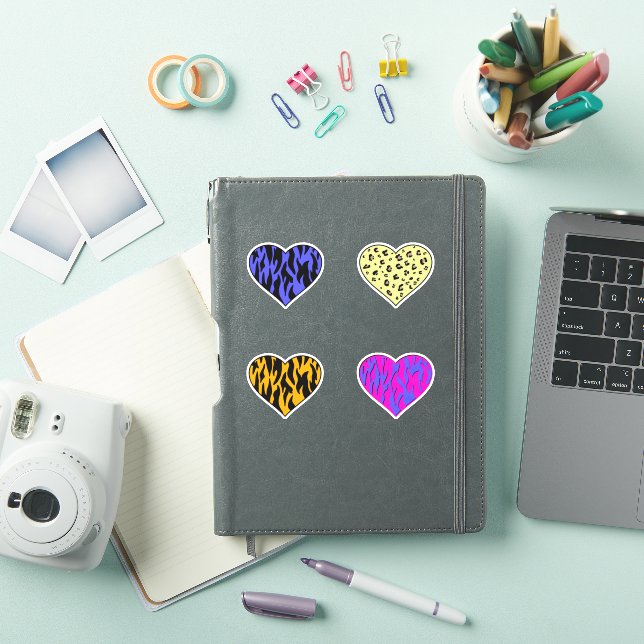 Colourful Animal Print Hearts (iPad Cover)