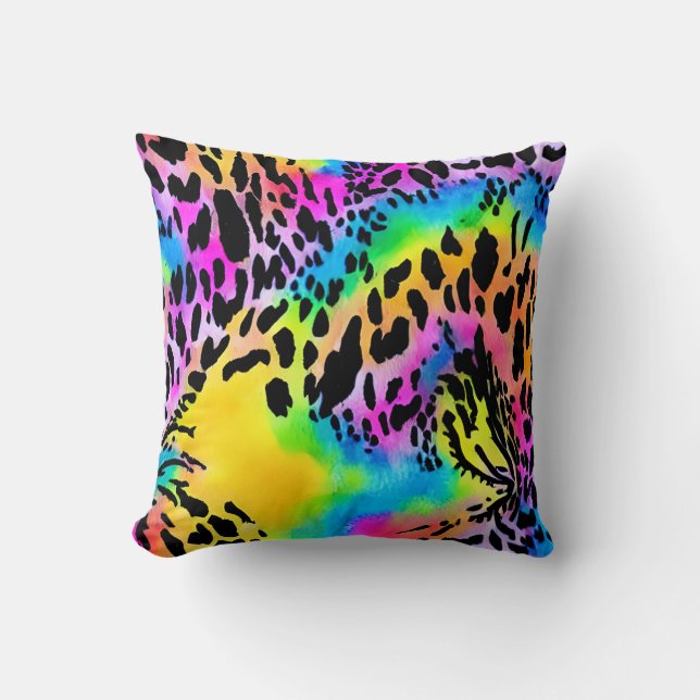 Colourful Animal Print Pattern Cushion (Front)