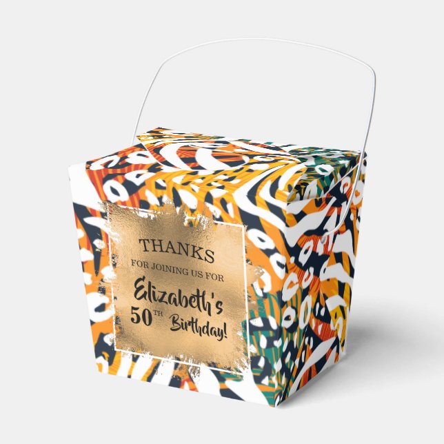 Colourful Animal Print Pattern Favour Box (Front Side)