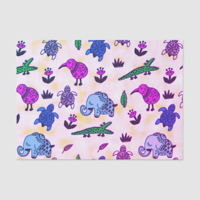 Colourful Animal Print Tissue Paper (Front)