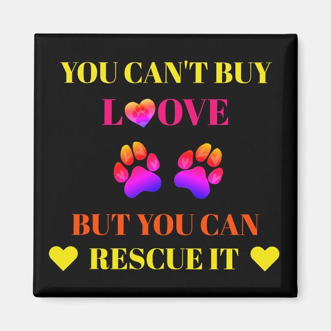 Colourful Animal Rescue and Pet Adoption Magnet 2" (Front)