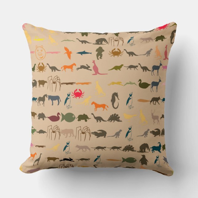 Colourful Animals Pattern #2 Cushion (Front)