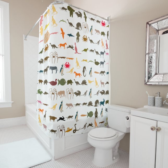 Colourful Animals Pattern #3 Shower Curtain (In Situ)