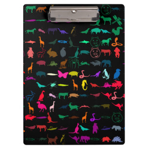 Colourful Animals Pattern Clipboard