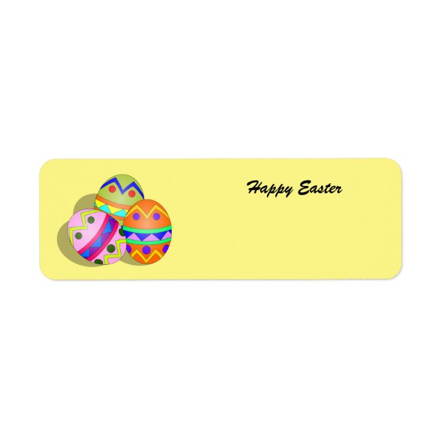 Colourful animated Easter Eggs label Return Address Label (Front)
