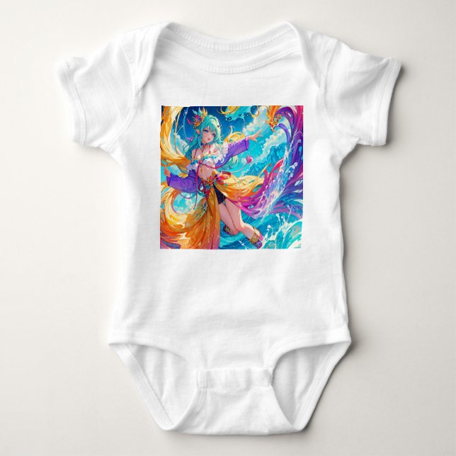 Colourful/anime/cartoon  baby bodysuit (Front)
