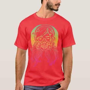 Colourful Anime Girl with Gas Mask Premium T-Shirt
