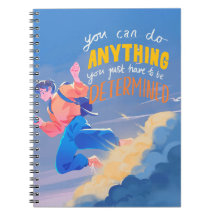 Colourful Anime-Inspired Notebook with Motivationa