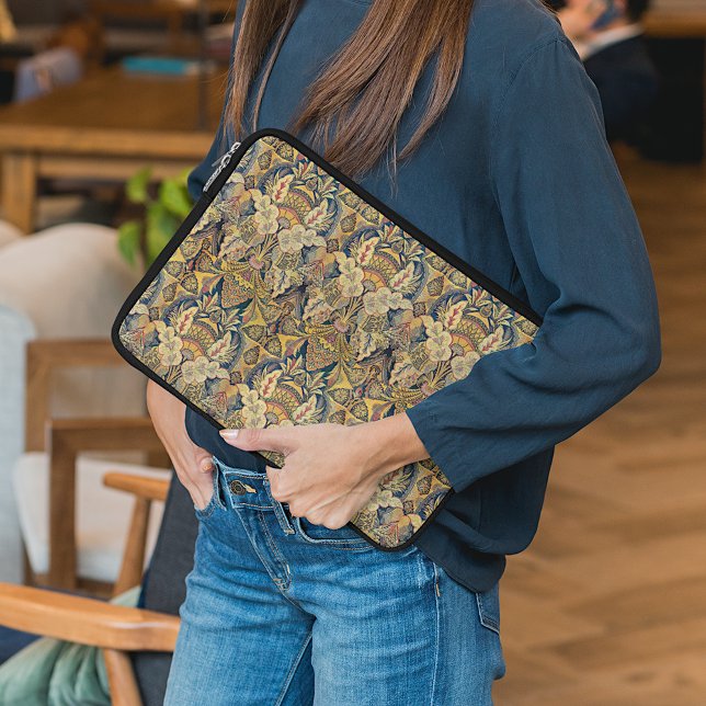 Colourful Antique Faux Tapestry Floral Pattern Laptop Sleeve (Creator Uploaded)