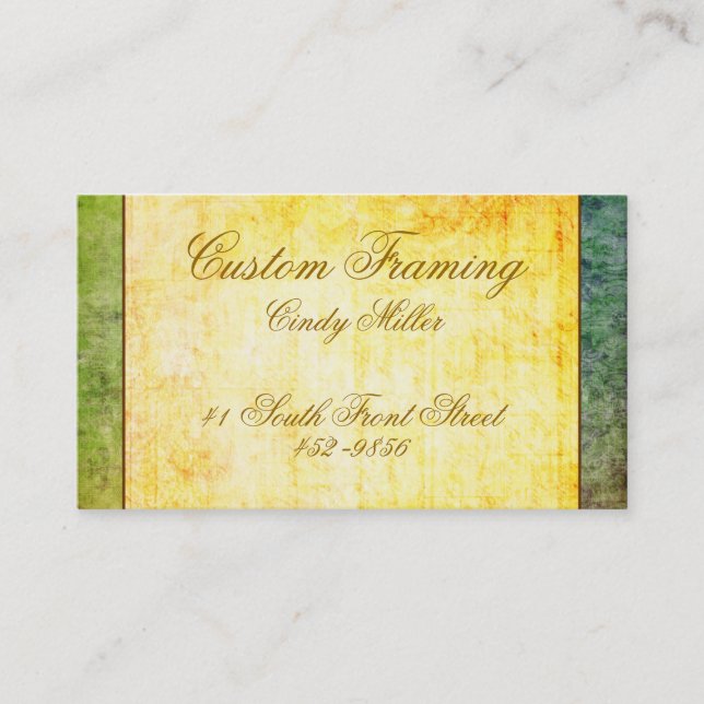 Colourful Antique Yellow Business Card (Front)