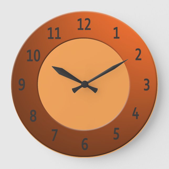 Colourful any Colour Black Digits on Orange Frame Large Clock (Front)