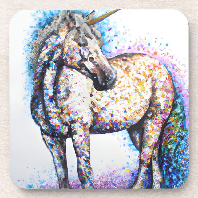 Colourful Appaloosa Unicorn Coaster (Front)