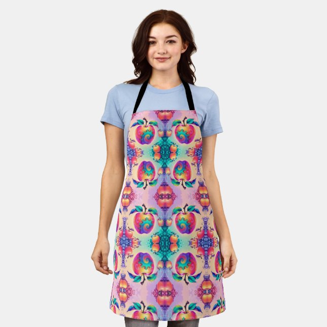 Colourful apple apron (Worn)