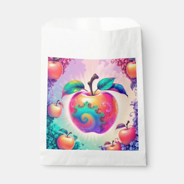 Colourful apple favour bag (Front)