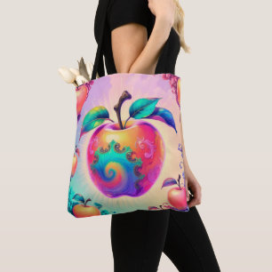 Colourful apple tote bag